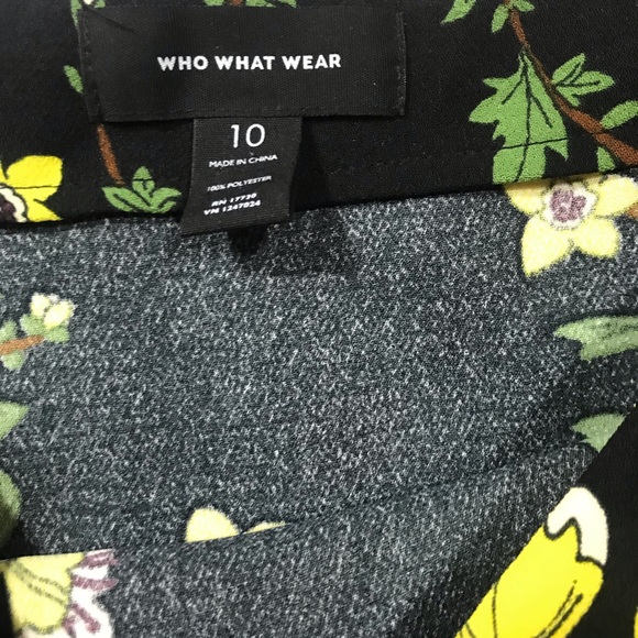 WWW Paneled Ruffle Mini Skirt Yellow Floral Print over Black Sz 10 NWOT!! - Picture 7 of 8